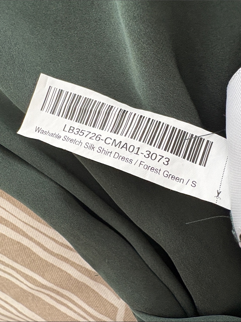 QUINCE forest green silk shirt dress - Picture 6 of 11